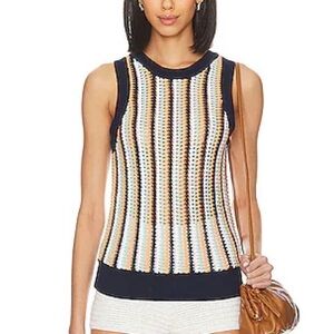 525 America stripe crotchet tank black multi size medium